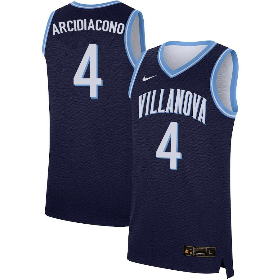 Men #4 Chris Arcidiacono Villanova Wildcats College Basketball Jerseys Sale-Navy